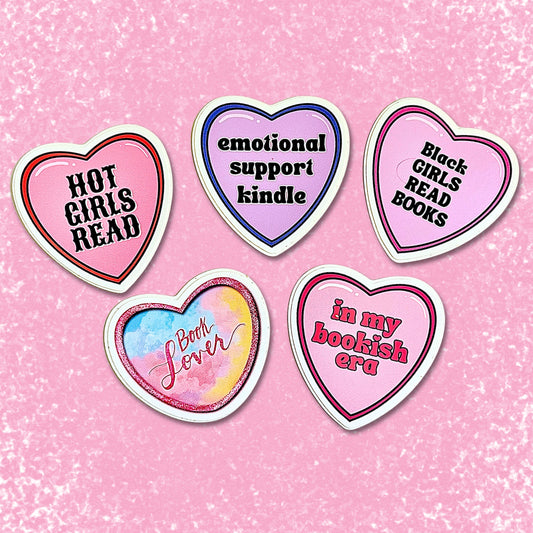 Choose Your Book Stickers, 2in, Book Lover, Mariah Monique DesignBook Lover, Candy Hearts, Kindle Accessories,Waterproof, Decorative, Gift