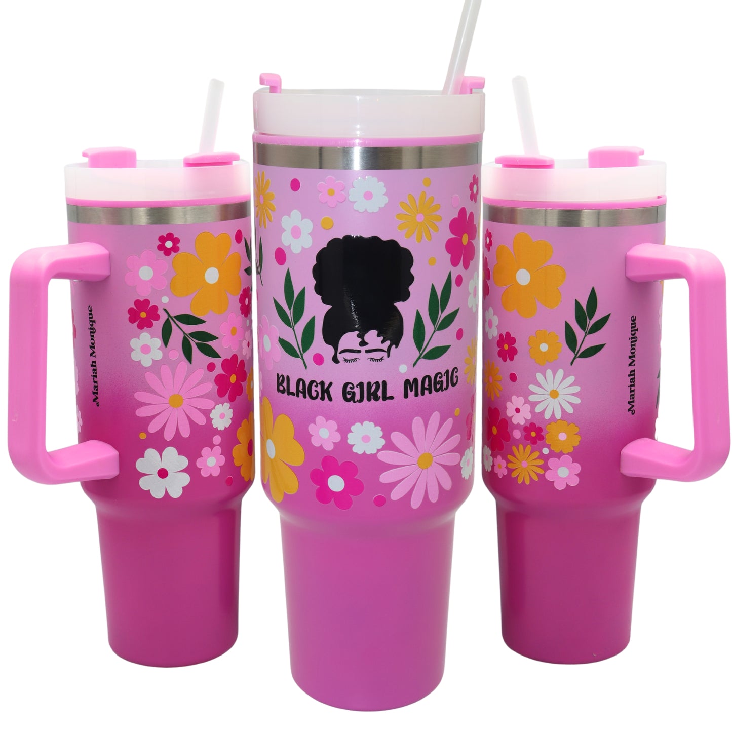 Black Girl Magic Floral 40oz Cup Pink