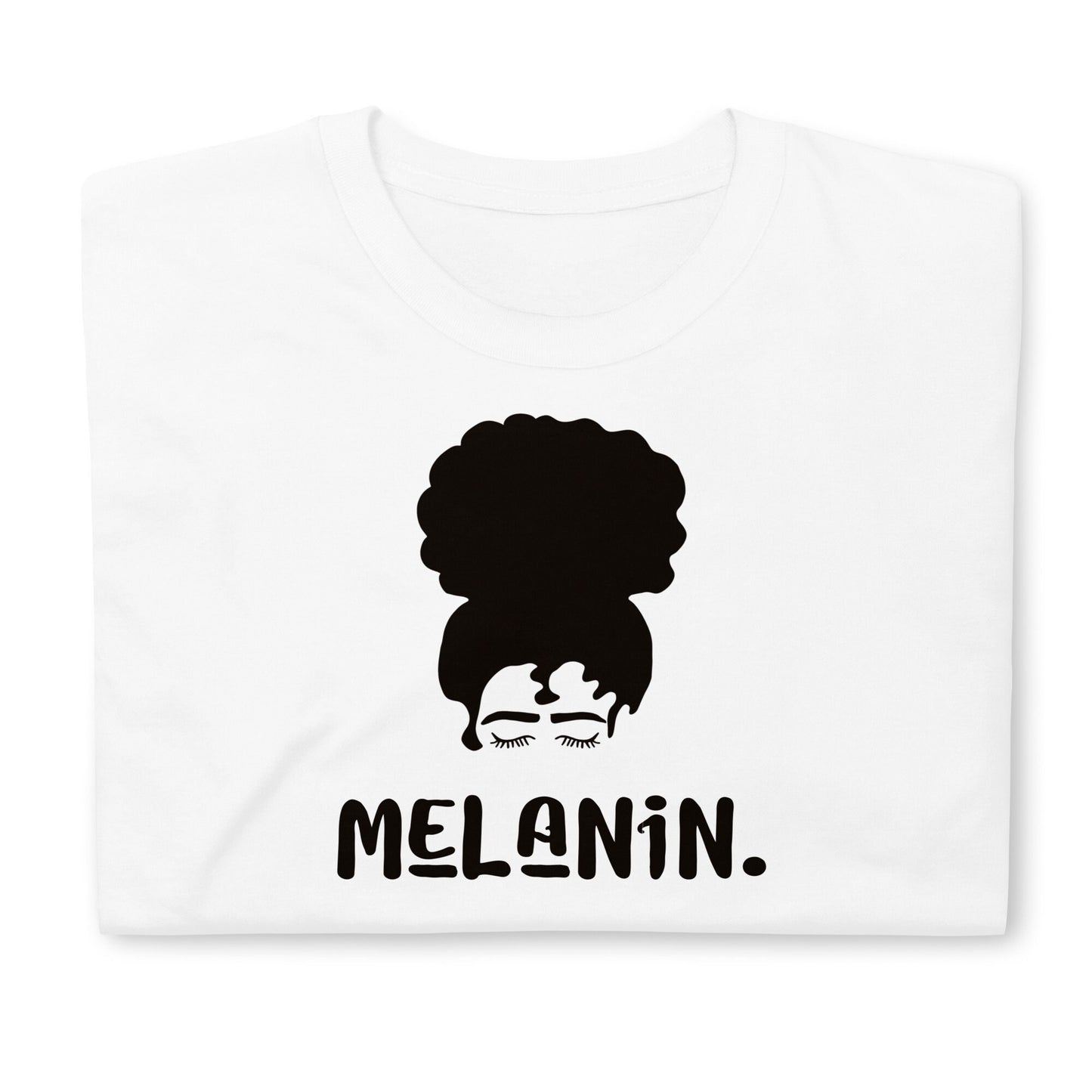 Melanin Afro Puff Naturally Curly | Short-Sleeve Unisex T-Shirt | Black Woman, Black Queen, Curly Hair