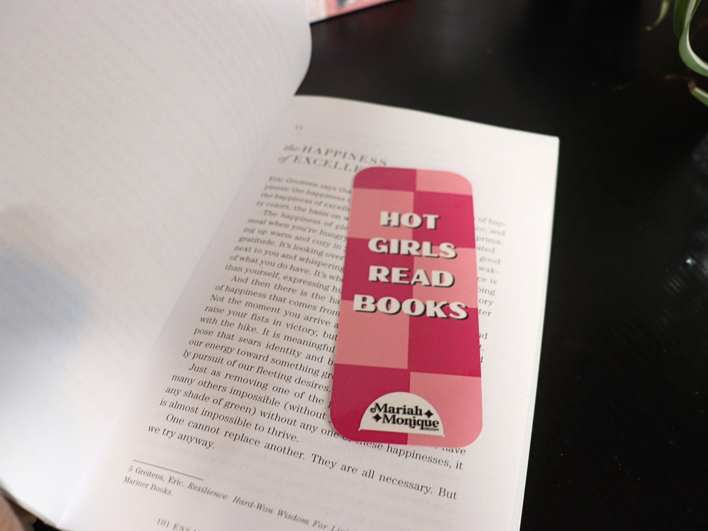 Hot Girls Read Bookmark | Bookish, Book Gifts, Bookmarks,Book Lover, Gift, Pink, Orange, Checkered, Plaid, Blue, Danish, Preppy, Girl Gift